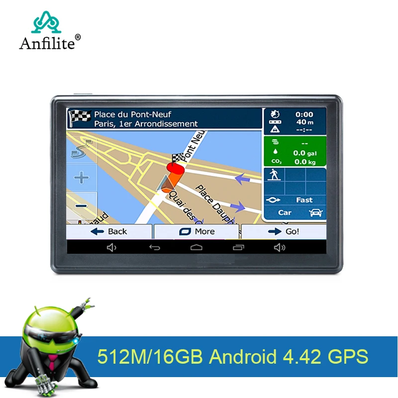 Anfilite 7-дюймовый Android четырехъядерный процессор 16GB Автомобильная GPS-навигация Sat Na