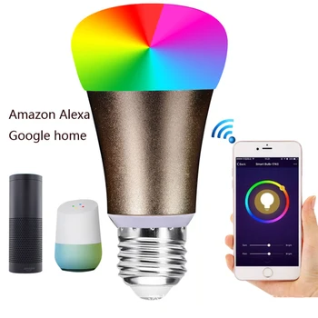 

7W RGB Colorful Dimmable Wifi Smart LED Bulb E27 Compatible With Alexa Google Home Voice / Wifi / App Smart Life Control