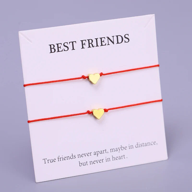 Pulseras ajustables con corazón para parejas, joyería de moda para parejas, regalo de Navidad, envío directo