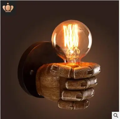 Fist resin bedroom bedside decorative wall lamp LOFT retro creative restaurant bar corridor wall lamp lighting