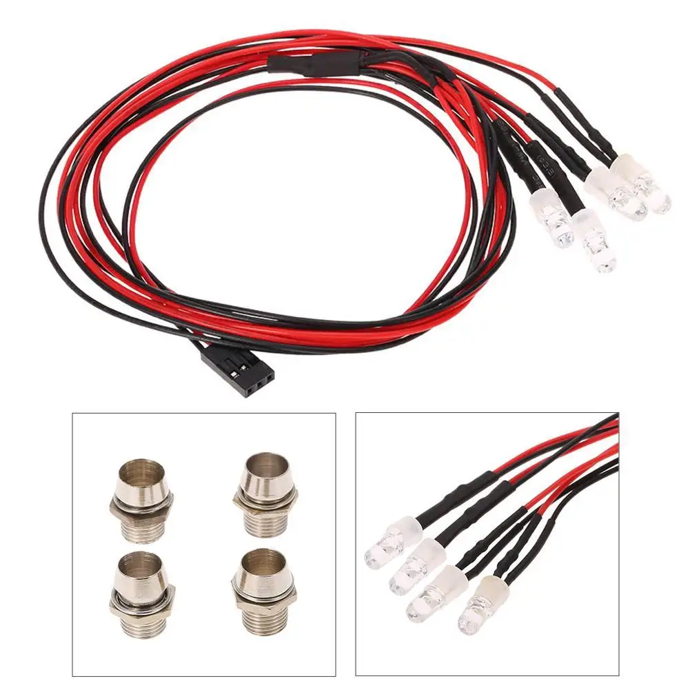 

NEW Style RC On-Road Car LED Night 5mm White 5mm Red Headlamps 4 LED Light Red Headlamps RC Car LED Night