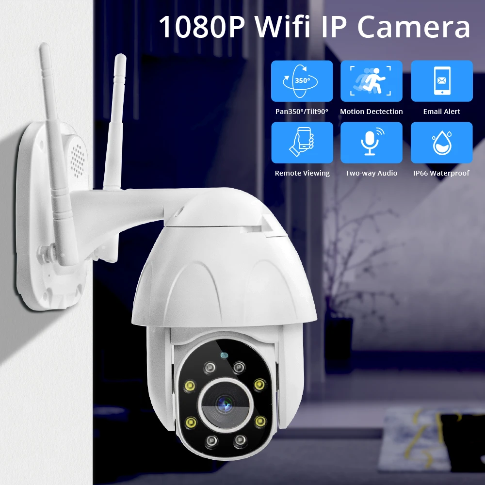 

IP Camera 1080P PTZ Dome Camera Auto Tracking Wireless Wifi Speed Dome Pan Tilt 4.0X Digital Zoom Surveillance With Wifi Camera