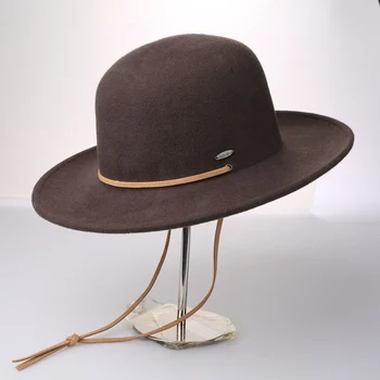

WZCX Fashion Solid Color Wide Brim Vintage Dome Top Hat Unisex Autumn Winter Casual Tide Cowboy Hat Jazz Felt Cap