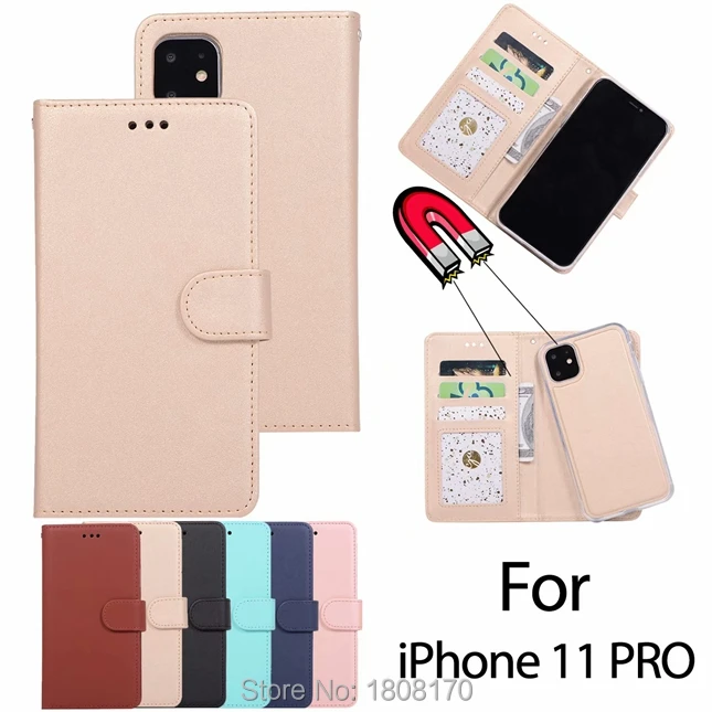 Магнитный съемный кожаный чехол для IPhone 11 Pro Max для samsung Galaxy NOTE10 Pro для huawei Mate20 Lite чехол-кошелек, 50 шт в наборе