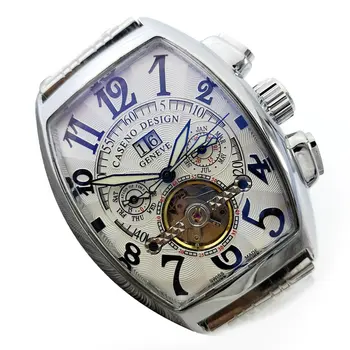 

Fashion Mens Double Display Automatic Watch Belt Watch Date Display Portable Men's Mechanical Watches Steel Band