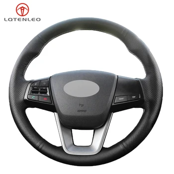 

Black PU Artificial Leather Sew Car Steering Wheel Cover for Hyundai ix25 2014-2018 ix35 2018 Creta 2016-2018 Elantra 2017 201