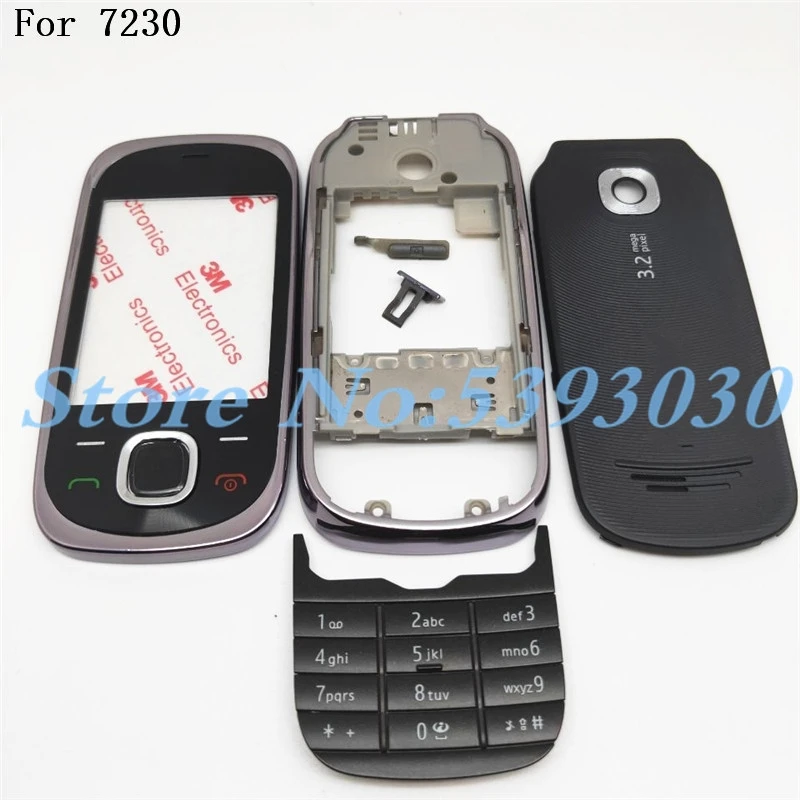 Чехол для Nokia 7230, дверная рама+ задняя крышка батареи+ клавиатура+ логотип, запасные части