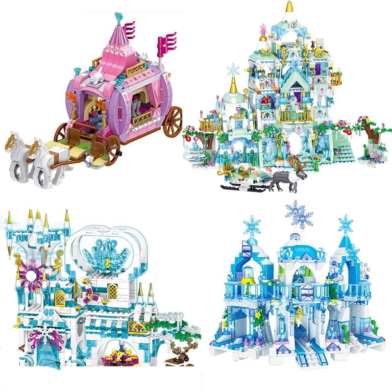 Building Blocks Friends New Elsa Anna Belle Ariel Moana Cinderella Ice Castle Bricks Princess Girl Toys Gift Blocks Aliexpress