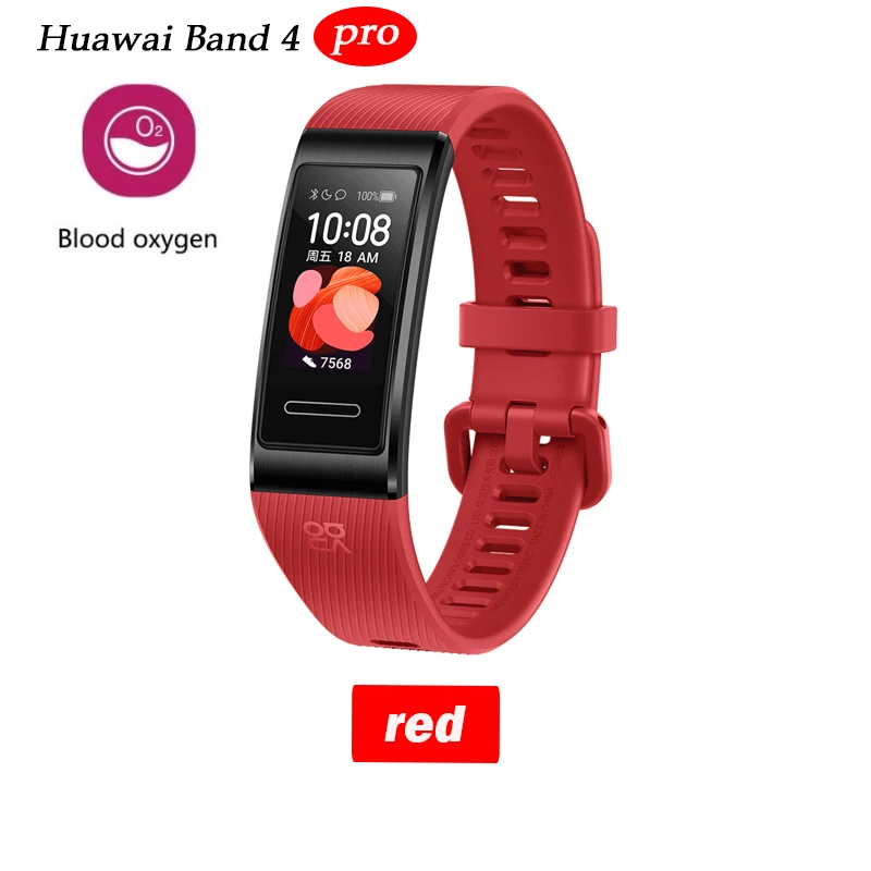 red band only Huawei Band 4 pro SmartBand монитор сердечного ритма автономный gps проактивный мониторинг здоровья SpO2 кислорода в крови - Цвет: red band only