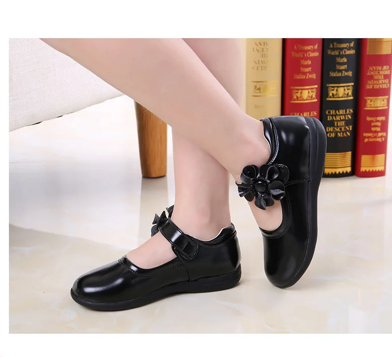 best children's shoes Girls Leather Shoes for Children Wedding Dress Princess School Shoes Kids Summer Bow-knot Black Student Sandals Korean Fashion girl princess shoes