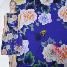 Бабочка эхо цифровой живописи стрейч-шелковая ткань для атласного платья tissu bazin riche getzner Африканский telas por metro tissus