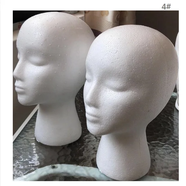 30Cm Polystyrene Head For Wigs Female Styrofoam Head For Wigs Making 4Pcs  White Foam Heads With Holes For Put On The Stand - AliExpress