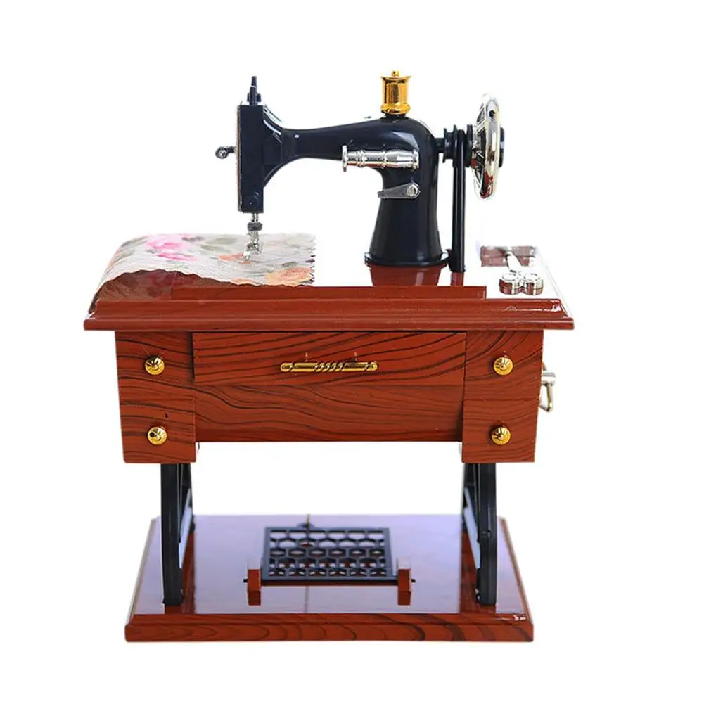 Music Box for Kids Hand Crank Desktop Sewing Machine Shaped Music Boxes DIY Art Craft Musical Collection Toy Birthday Gift Music Box for Kids Hand Crank Desktop Sewing Machine Shaped Music Boxes DIY Art Craft Musical Collection Toy Birthday Gift