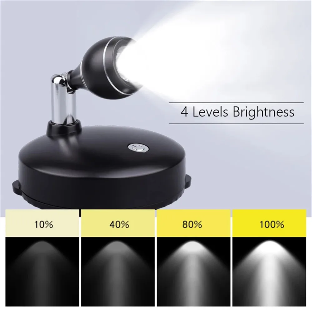 Battery Powered LED Spotlight Portable Indoor Lighting & Remote Controller & Timer White 4000K for Study,Foyer wall lamps for living room