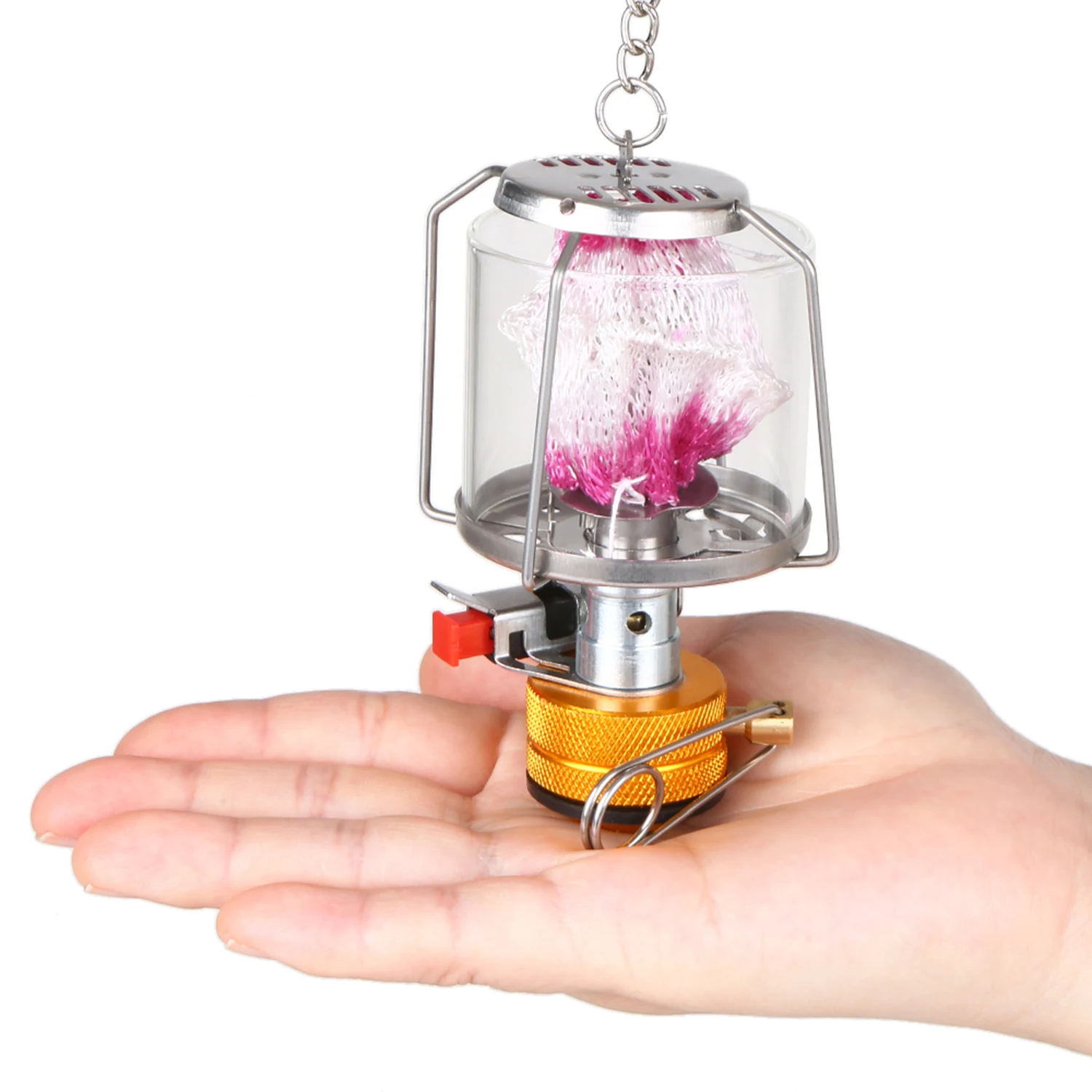Mini Gas Lamp Outdoor Camping Lantern Tent Lamp Torch Hanging Glass Mini Camping Portable Gas Light Equipment camping light