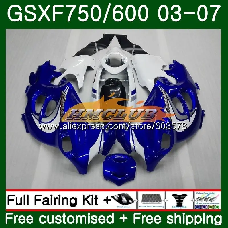 Корпус для Suzuki Katana GSXF 750 600 GSXF600 03 04 05 06 07 3CL. 0 GSX750F GSXF750 2003 2004 2005 2006 2007 обтекателя Синий Лидер продаж