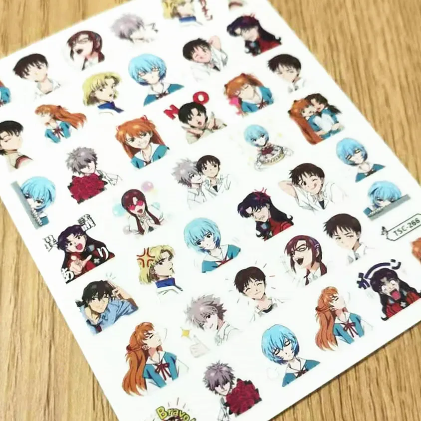 3D Anime EVA Ayanami Rei Design Back Glue Decal Slider DIY Decoration Tips Nail Art Sticker TSC 266 nail stickers,nail art tools,nail art decoration,nail decals