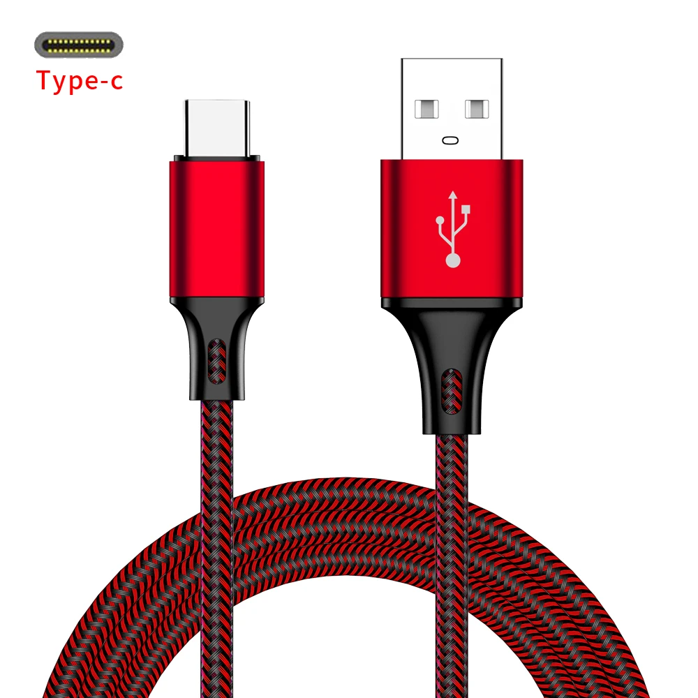 MUSTTRUE usb type C кабель быстрое зарядное устройство для huawei NLL L 7 Мобильный телефон зарядный провод usb-c кабель для передачи данных usb type c 1 м - Цвет: Red