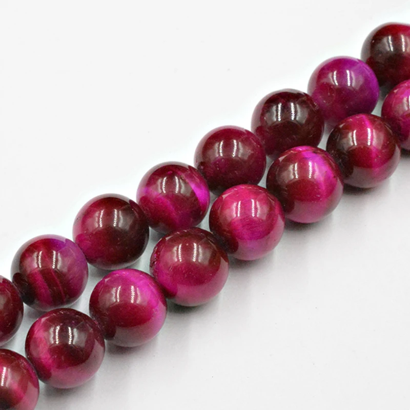 

Free Shipping Rose Red Tiger Eye Stone Beads 15" Strand 4 6 8 10 12 MM Charms Beads for Bracelets Wholesale Jewelry Making
