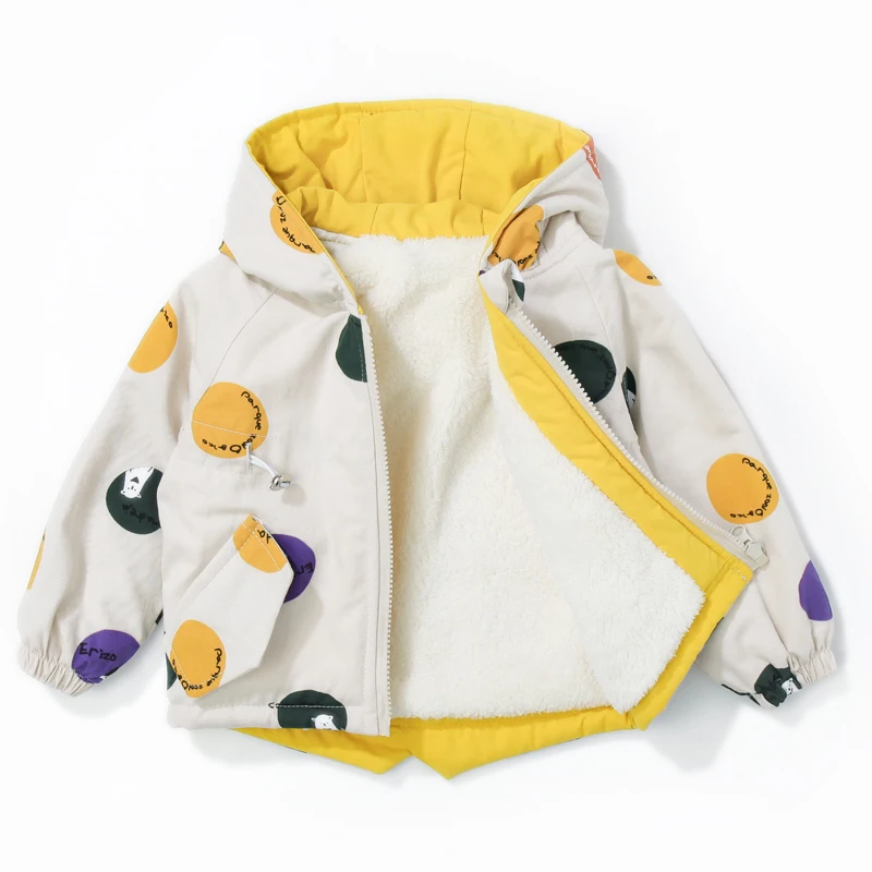 Best  Children spring autumn Outdoor Fleece Jackets For Boys and girls Clothing Hooded Warm Outerwear Win