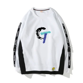 

Men Print Long Sleeve Pullover Crewneck Autumn Men's Sweatshirts Gray Yellow Black White Men's Sweatshirts WY7069