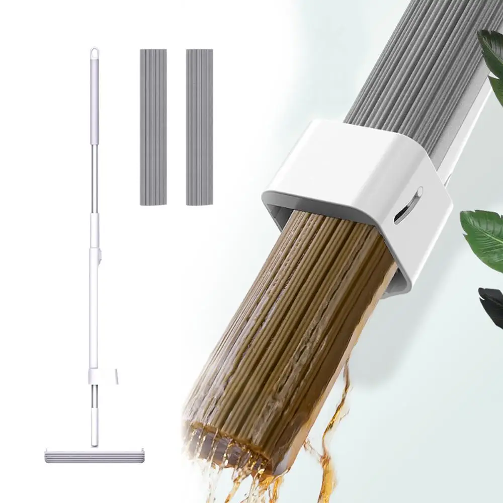 

Free Hand Washing Flat Sponge Mop Strong Water Absorption Lazy wet and dry Mop Floor Cleaner Household Tool