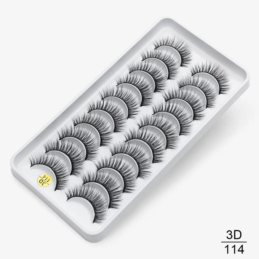 8/10 пар, натуральные длинные 3D ресницы из искусственной норки, толстые, ручная работа, полная полоса, ресницы, объемные, мягкие, норковые ресницы, накладные ресницы - Цвет: 3D-114