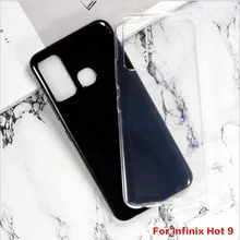 Para infinix quente 9 silicone capa macia tpu fosco preto protetor do telefone escudo para infinix quente 9 capa coque capa traseira caso