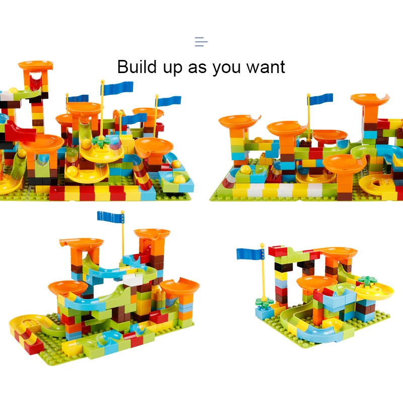 Наборы строительных блоков marble run 80 шт. 320 кирпичи большого размера duploed