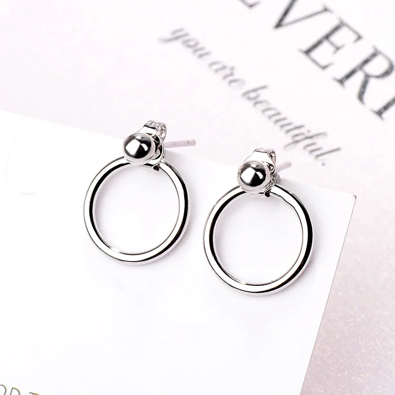 

Todorova Minimalist Bead Circle Metal Stud Earrings Double Side Ear Jackets Best Gift for Women Girl Fashion Jewelry Brinco