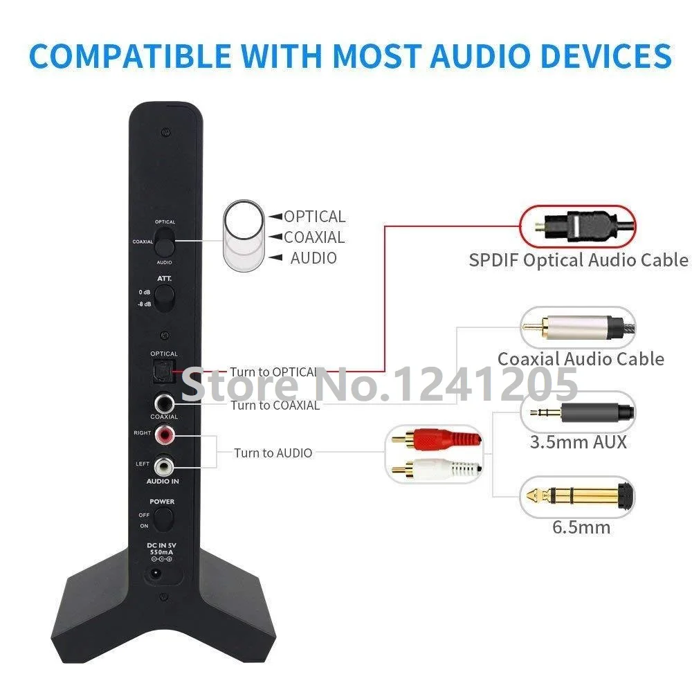 ouvido com 2.4g transmissor digital doca carregamento
