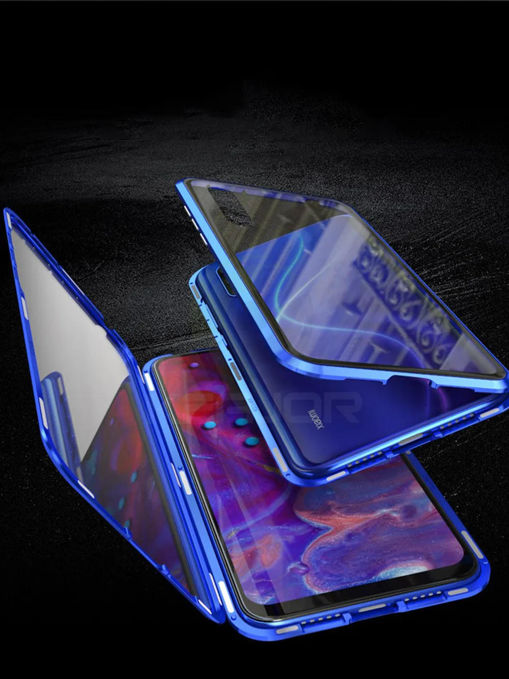 Магнитный стеклянный чехол для Xiaomi Mi 9 lite, двусторонний чехол из закаленного стекла, металлический чехол с магнитной адсорбцией для телефона для Xiaomi Mi cc9