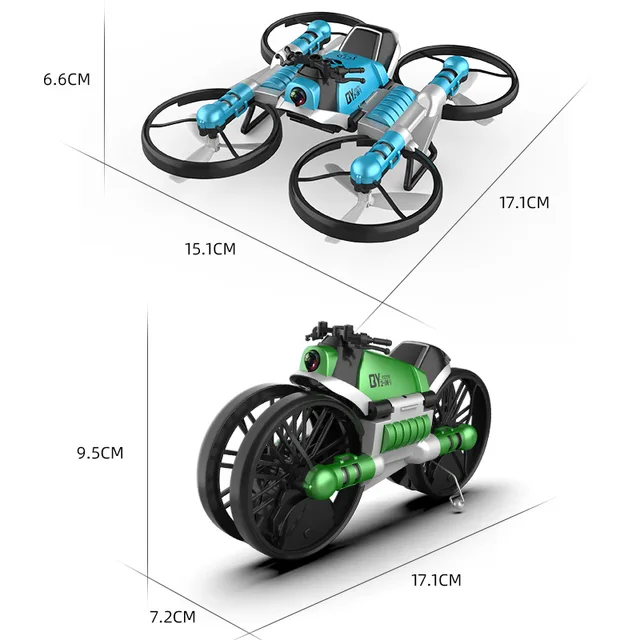 RC Drone 2.4G Deformable Motorcycle Foldable Remote Control Plane WiFi Quadcopter Drones with Camera Hd  Rc Helicopter Gifts Toy 4