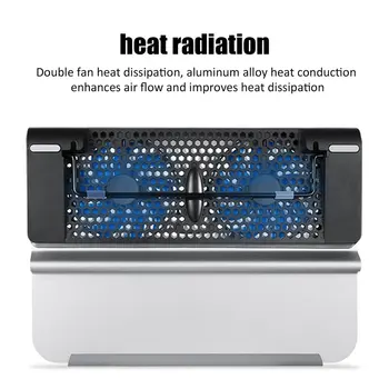 

Design Highlights Sandblasted Aluminum Alloy Abs Notebook Radiator Aluminum Alloy Bracket 17.3 Inch Desktop Cooling Base