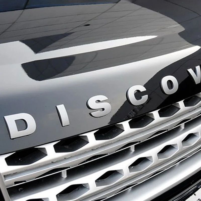 Car Hood Logo for Land Rover Car Letter D-I-S-C-O- V-E-R-Y Decorative Shape Metal Car Modification Car Sticker