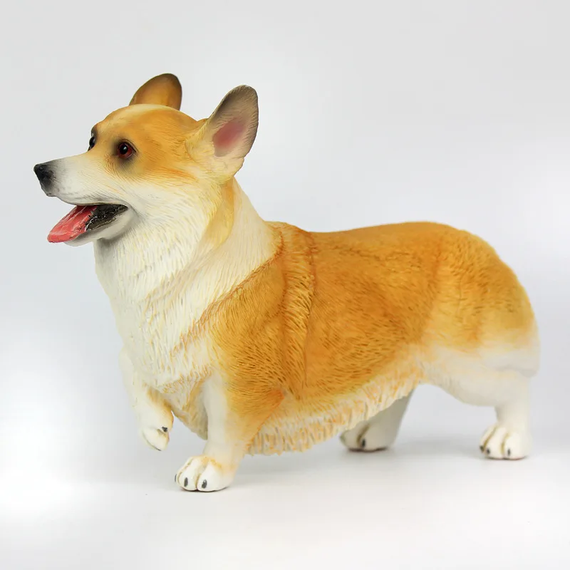Cross Border Горячая Детская цельная Модель Статуэтка дикого животного корги Pet Dog Garage Kit игрушка украшение
