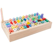 Best Offers Montessori Educational Wooden Toys Geometric Shape Matching Count Magnetic Fishing Toys Math Early Educational Toys For Children