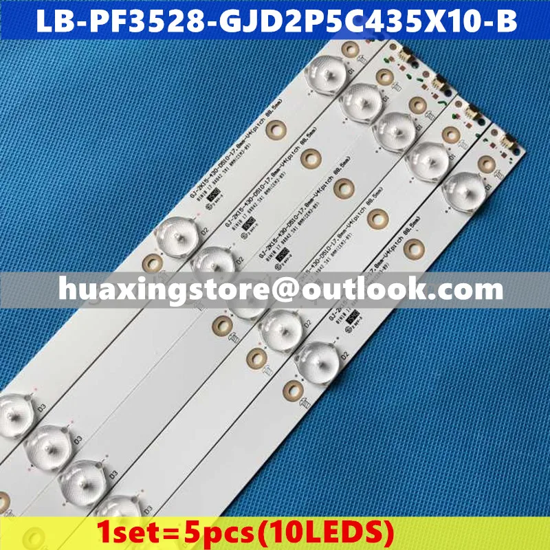 

5pcs/lot 10leds LED backlight bar for AOC 43Inch Hai er 43CH6000 LB-PF3528-GJD2P5C435X10-B screen TPT430H3