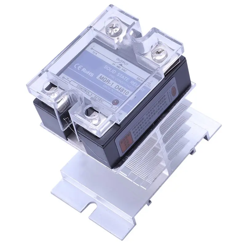 

DC 3-32V to AC 24-480V Solid State Relay SSR 10A with Black Heat Sink
