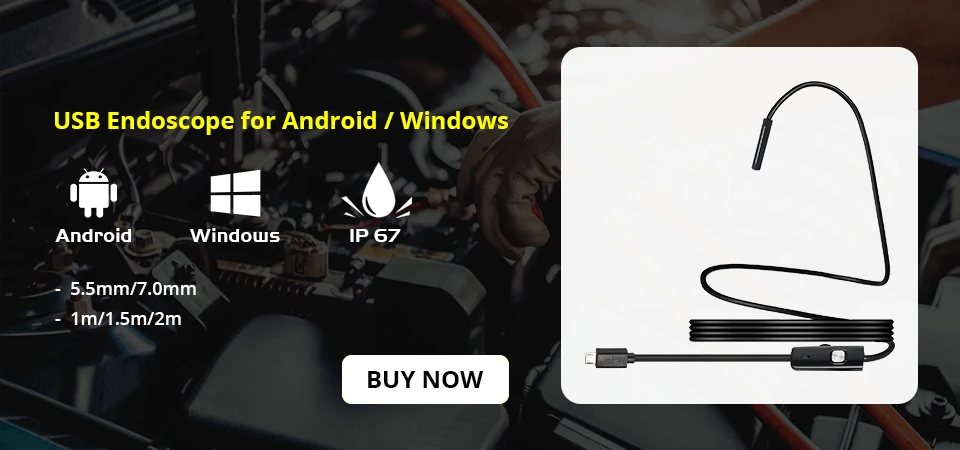 KERUI WIFI Endoscope Camera Mini Waterproof Soft Cable Inspection Camera 8mm 1M USB Endoscope Borescope IOS Endoscope For Iphone - Famidy.com