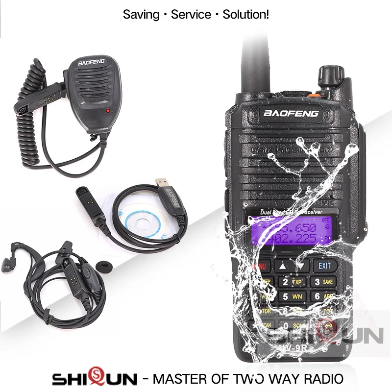 Baofeng UV-9R Plus IP67 Waterproof Dual Band 136-174/400-520MHz Ham Radio 10KM Baofeng 8W Walkie Talkie 10 KM UV 9R UV-82 UV-XR - Цвет: Add Sp-headset-cable