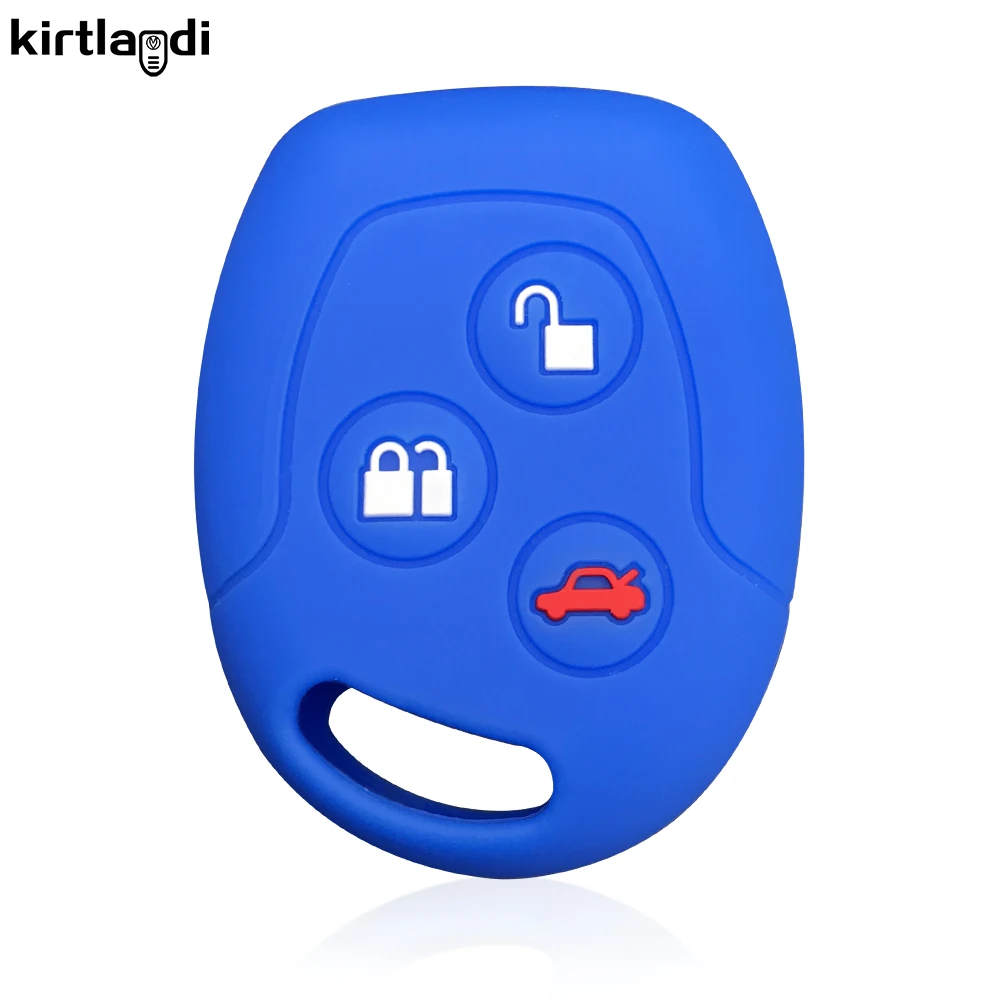 Silicone Key Holder Keychain for Ford focus mk2 Fiesta MK7 Mk5 Mk6 Fusion Mondeo Mk3 Transit Street Ka Remote Car Key Cover Case key case key case cover remote control case cover