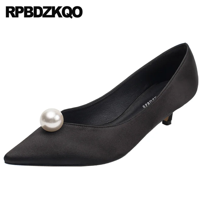 black satin shoes low heel