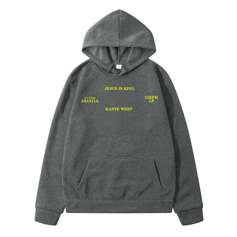 남자 풀오버 후드 예수는 왕입니다 Kanye West 빈티지 가을 겨울 블루 힙합 양털 후드 도시 streetwear Hoody 여성