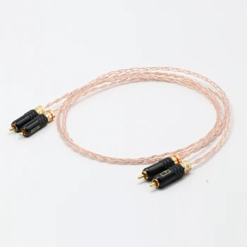

Pair 5N OCC Pure Copper Signal Line, RCA to RCA Interconnect Cable，Multiple Copper Conductor RCA Cable