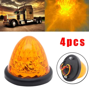 

Marker Lights Round Beehive LED Lights Amber 12V Accessories 4pcs Grommet Light