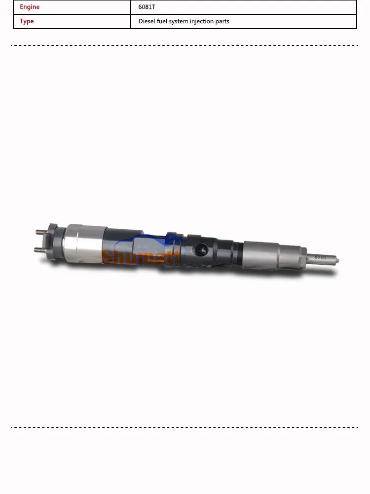 SHUMAT 095000-5190 G2 топливный инжектор#826 сопло 6081 т дизельный двигатель Common Rail Авто впрыска запасных частей Восстановленный уровень