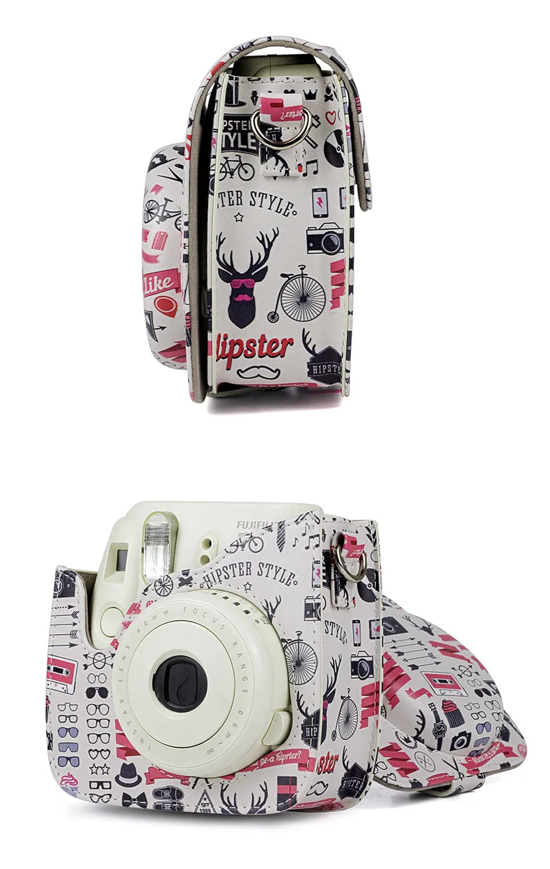 Чехол для камеры Fujifilm Instax Mini, сумка из искусственной кожи, чехол с плечевым ремнем для Instax Mini 9 8 8+ чехол для фотоаппаратов моментальной печати