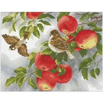 

Sparrow on apple tree Counted Cross Stitch 11CT 14CT 18CT DIY Cross Stitch Kit Embroidery Needlework Set cross stitch kits