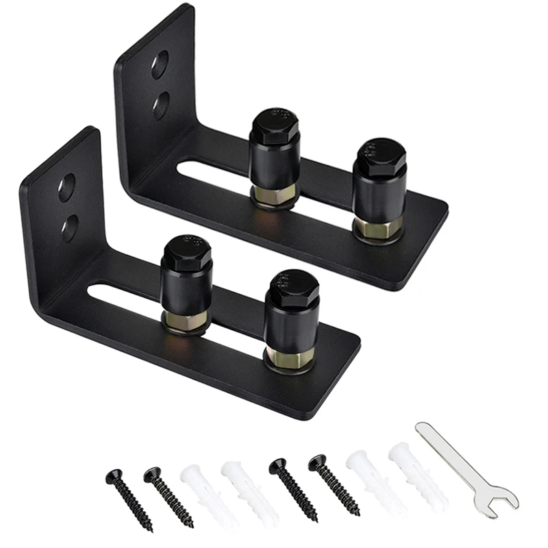

Barn Door Floor Guide Wall Mounted Stay Roller Guides Flush Adjustable Bottom Floor Guide for All Sliding Barn Door Hardware (2